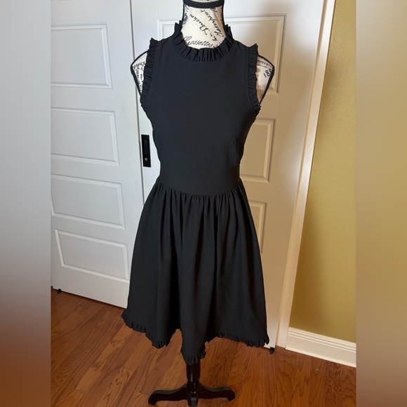 KATE SPADE Ma Cherie Black Ruffle Dress New Size 00 NWT - Picture 2 of 7